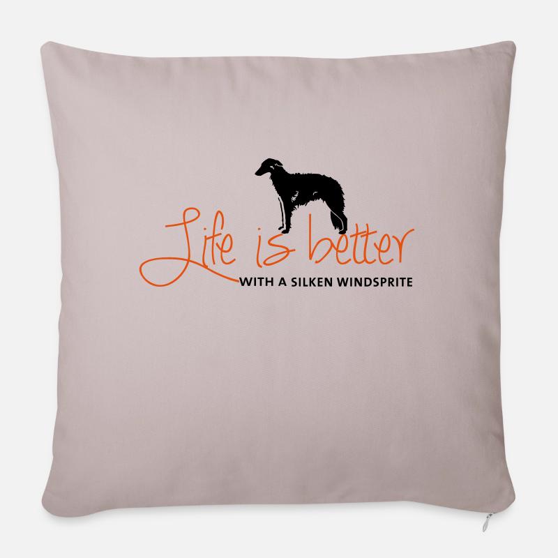 Life is better with a Silken - Sofakissenbezug 45 x 45 cm - helles Taupe