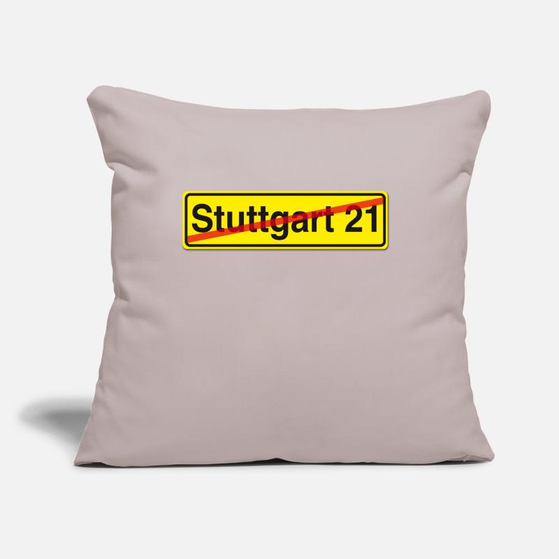 Stuttgart 21 rue signe de protestation Housse de coussin décorative 45 x 45 cm