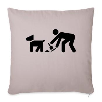Dog poop, propriétaires de chien chien - Housse de coussin décorative 45 x 45 cm - taupe clair - Devant