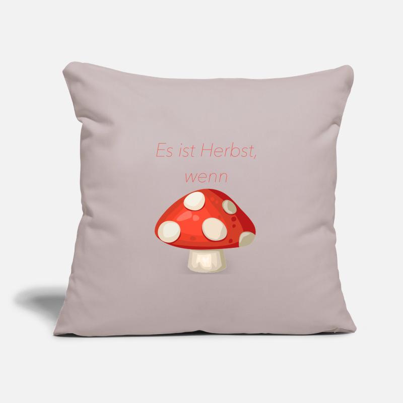 Toadstool: "You know it's autumn when" Sofa pillowcase 17,3'' x 17,3'' (45 x 45 cm)
