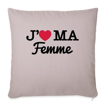 J'aime ma femme - Housse de coussin décorative 45 x 45 cm - taupe clair - Devant
