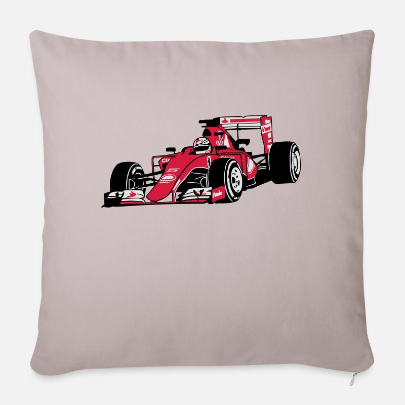 - Rennauto - Motorsport - Sofakissenbezug 45 x 45 cm - helles Taupe