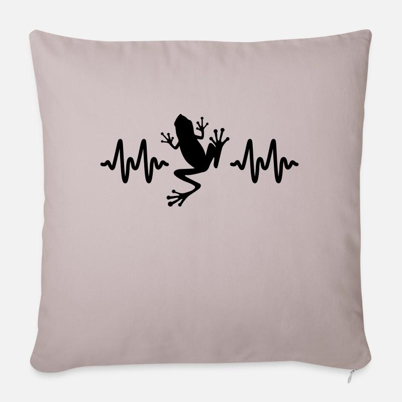 grenouille - Housse de coussin décorative 45 x 45 cm - taupe clair