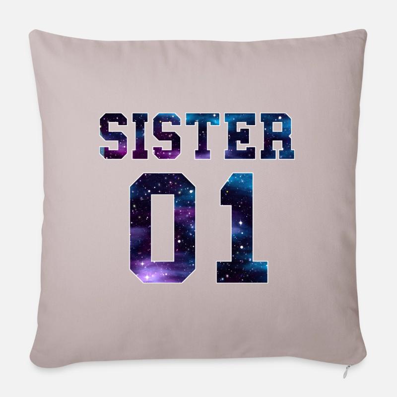 Sister 01 Schwester - Sofakissenbezug 45 x 45 cm - helles Taupe