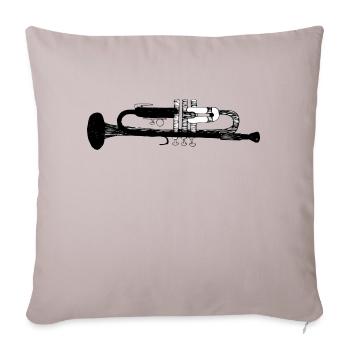 Trompette - Housse de coussin décorative 45 x 45 cm - taupe clair - Devant