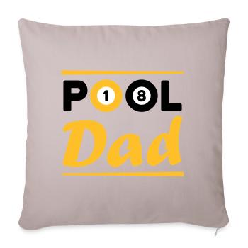Pool dad (Billardkugeln 1 und 8, Billardqueues) - Sofakissenbezug 45 x 45 cm - helles Taupe - Vorne