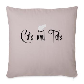Citation de chats et de tats - Housse de coussin décorative 45 x 45 cm - taupe clair - Devant