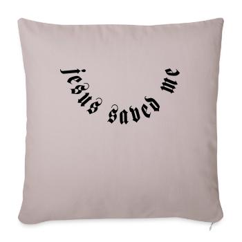 Jesus saved me motiv - Sofa pillowcase 17,3'' x 17,3'' (45 x 45 cm) - light taupe - Front