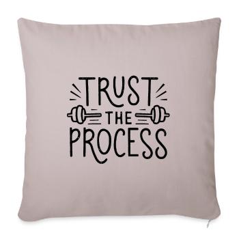 Trust the process gym - Sofa pillowcase 17,3'' x 17,3'' (45 x 45 cm) - light taupe - Front