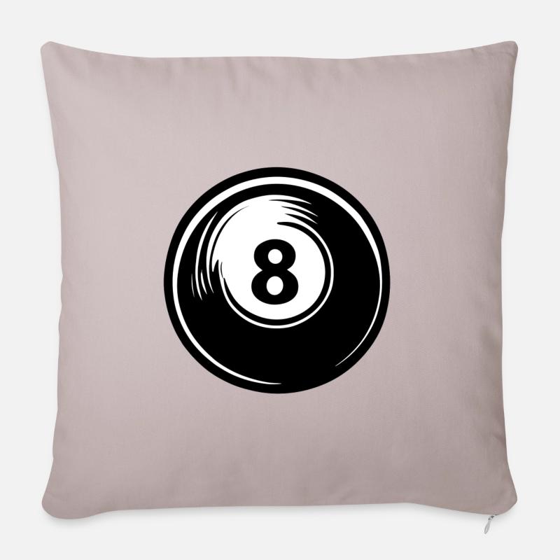 Billardtisch / Billiardkugel / 8 Ball / Pool / Kö - Sofakissenbezug 45 x 45 cm - helles Taupe