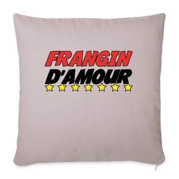 FRANGIN d'amour - Housse de coussin décorative 45 x 45 cm - taupe clair - Devant
