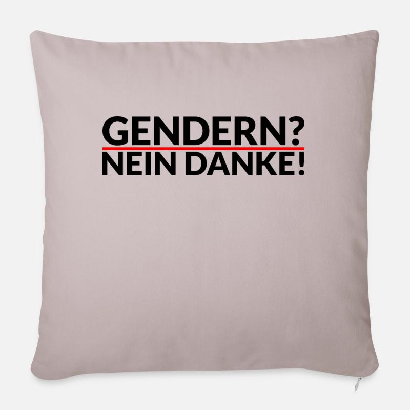 Gendern - Nein Danke - Sofakissenbezug 45 x 45 cm - helles Taupe