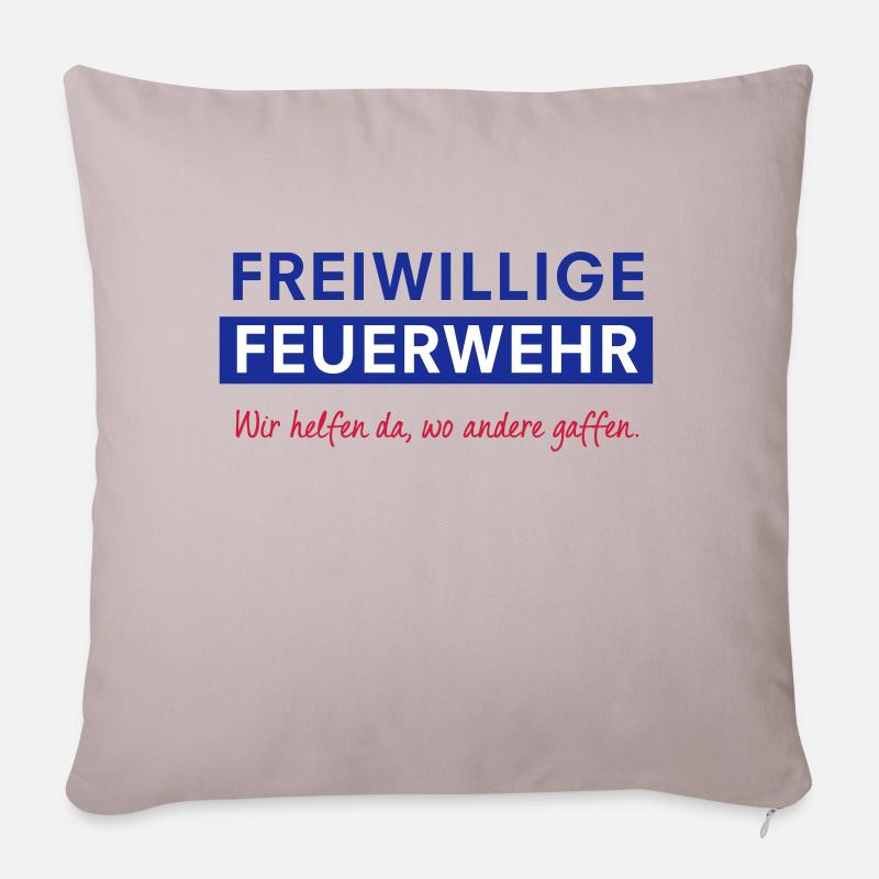 Freiwillige Feuerwehr - Sofakissenbezug 45 x 45 cm - helles Taupe