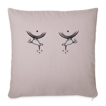 Brüste Einhörner lustiges Einhorn Titten Print - Sofakissenbezug 45 x 45 cm - helles Taupe - Vorne