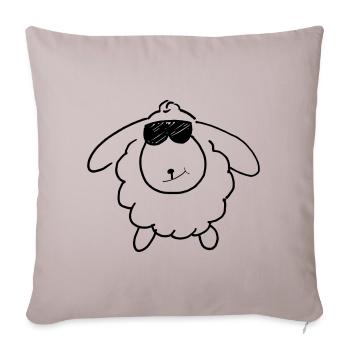 Idée cadeau mouton cool - Housse de coussin décorative 45 x 45 cm - taupe clair - Devant