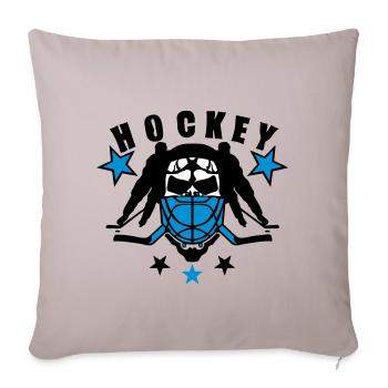 hockey crosse tete mort casque joueur player logo - Housse de coussin décorative 45 x 45 cm - taupe clair - Devant