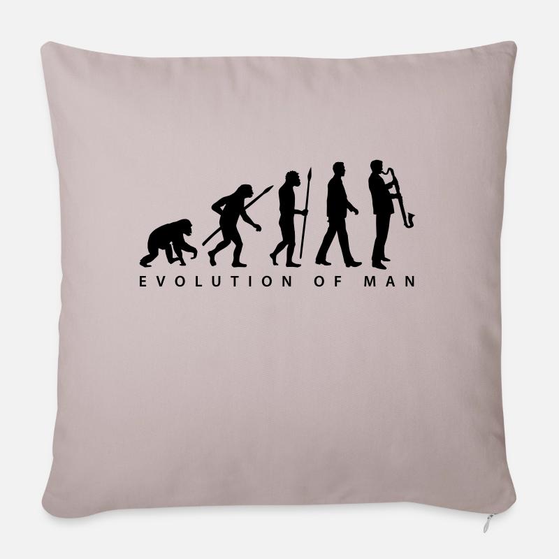 evolution_bass_klarinette_spieler_082013 - Sofakissenbezug 45 x 45 cm - helles Taupe