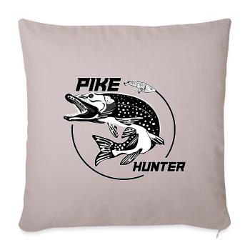 Pike, pike hunter - Sofa pillowcase 17,3'' x 17,3'' (45 x 45 cm) - light taupe - Front