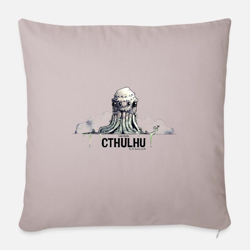 Cthulhu (HP Lovecraft) - Housse de coussin décorative 45 x 45 cm - taupe clair