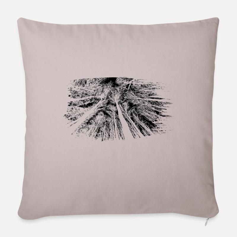 Forêt silhouette nature - Housse de coussin décorative 45 x 45 cm - taupe clair