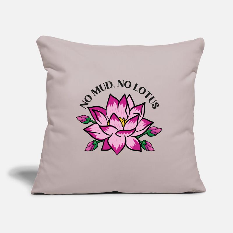 Pas de boue pas de fleur de lotus fleur de lotus Housse de coussin décorative 45 x 45 cm