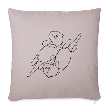 Otter One-Line Art - Sofa pillowcase 17,3'' x 17,3'' (45 x 45 cm) - light taupe - Front