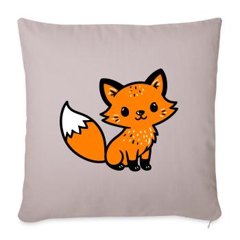 Fuchs Niedlich Comic - Sofakissenbezug 45 x 45 cm - helles Taupe - Vorne