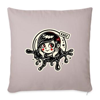 Kawaii Ink Splash Girl - Housse de coussin décorative 45 x 45 cm - taupe clair - Devant