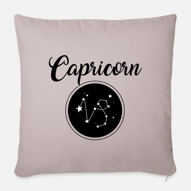Capricorn Steinbock - Sofakissenbezug 45 x 45 cm - helles Taupe
