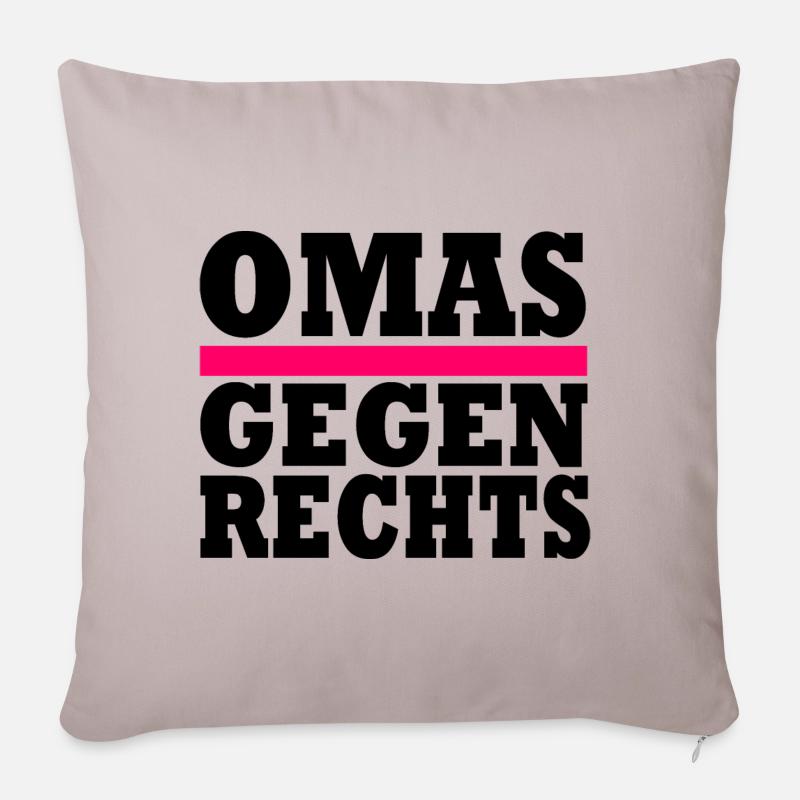 Omas Gegen Rechts - Sofakissenbezug 45 x 45 cm - helles Taupe