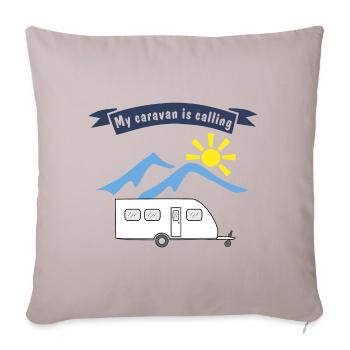 caravan is calling - Sofakissenbezug 45 x 45 cm - helles Taupe - Vorne