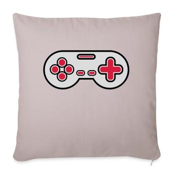 Alter Controller Retro Gamer - Sofakissenbezug 45 x 45 cm - helles Taupe - Vorne