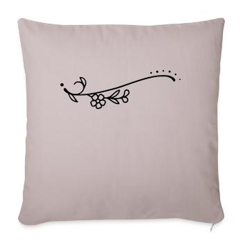 Fleurs de ligne courbe - Housse de coussin décorative 45 x 45 cm - taupe clair - Devant