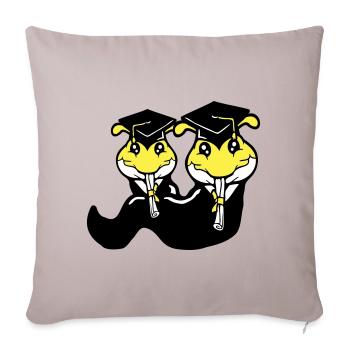 2 chenilles certificat de fin d'études secondaires diplôme d'études secondaires obtenu - Housse de coussin décorative 45 x 45 cm - taupe clair - Devant