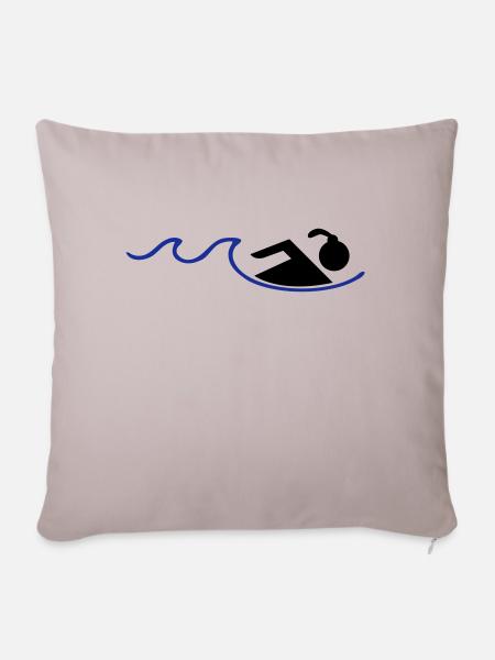 schwimmerin - Sofakissenbezug 45 x 45 cm - helles Taupe