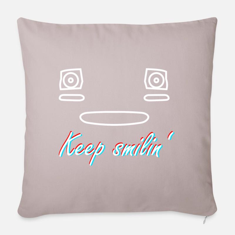Miata_keep_smilin - Sofakissenbezug 45 x 45 cm - helles Taupe