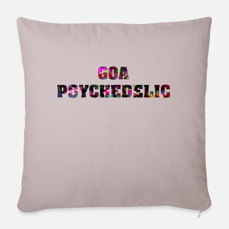 Goa psychedelic - Sofakissenbezug 45 x 45 cm - helles Taupe