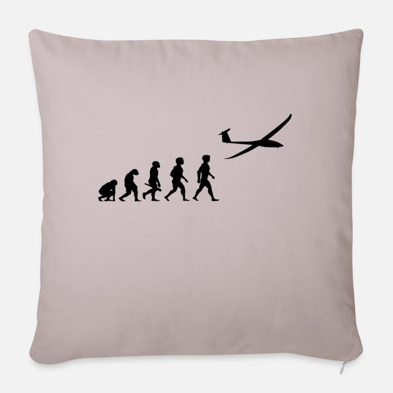 Planeur de planeur Evolution - Housse de coussin décorative 45 x 45 cm - taupe clair