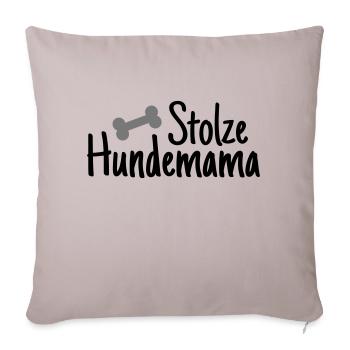 Maman de chien fier - Housse de coussin décorative 45 x 45 cm - taupe clair - Devant