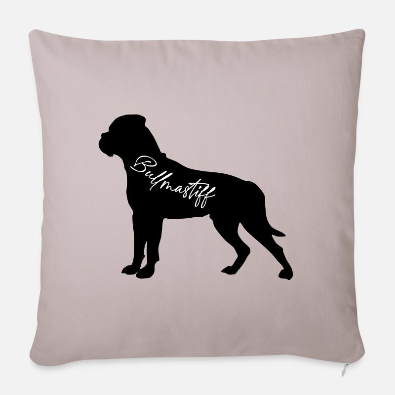 Bullmastiff - Sofakissenbezug 45 x 45 cm - helles Taupe