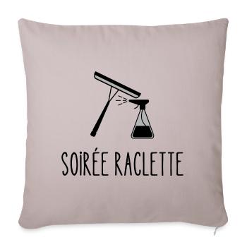 soirée raclette - Housse de coussin décorative 45 x 45 cm - taupe clair - Devant