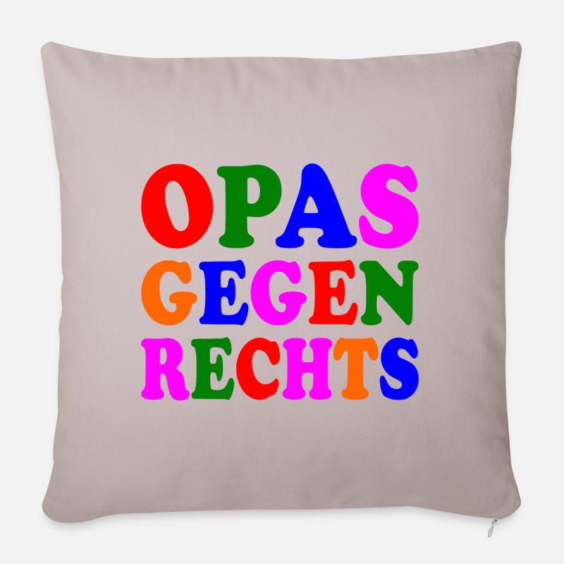 Opas gegen rechts - Sofakissenbezug 45 x 45 cm - helles Taupe