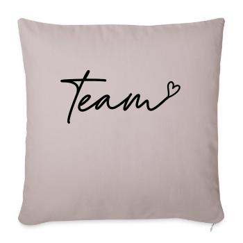 Une équipe qui a du cœur - Housse de coussin décorative 45 x 45 cm - taupe clair - Devant