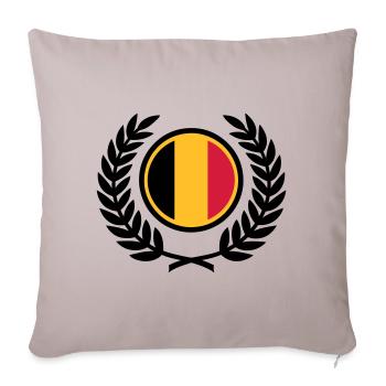 Belgien (Flagge & Lorbeerkranz) - Sofakissenbezug 45 x 45 cm - helles Taupe - Vorne
