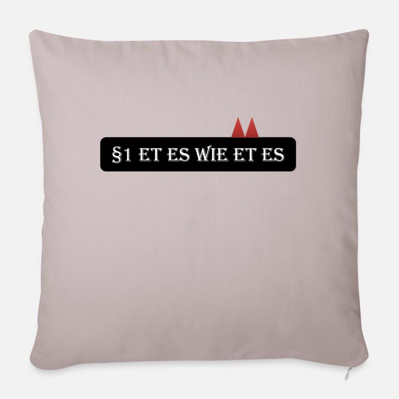 Artikel 1: Et es wie et es. - Et Kölsche - Sofakissenbezug 45 x 45 cm - helles Taupe