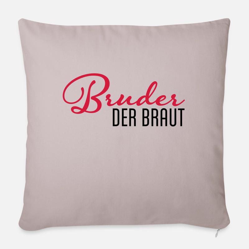 frère de la mariée - Housse de coussin décorative 45 x 45 cm - taupe clair