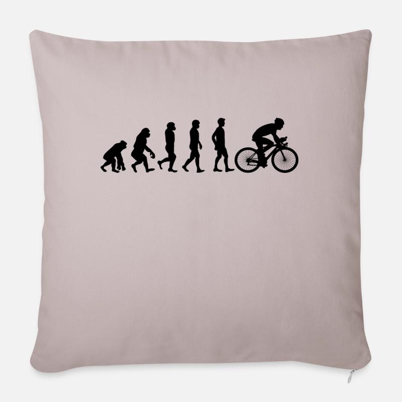 Fahrrad Evolution schwarz - Sofakissenbezug 45 x 45 cm - helles Taupe