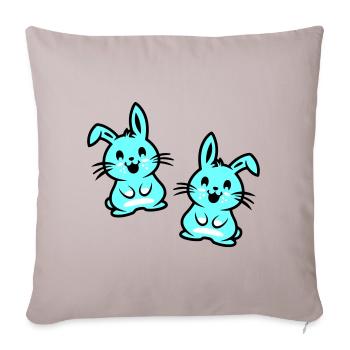Lapin de Pâques Pâques - Housse de coussin décorative 45 x 45 cm - taupe clair - Devant