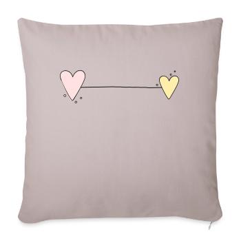 Herz Linie Horizontal - Sofakissenbezug 45 x 45 cm - helles Taupe - Vorne