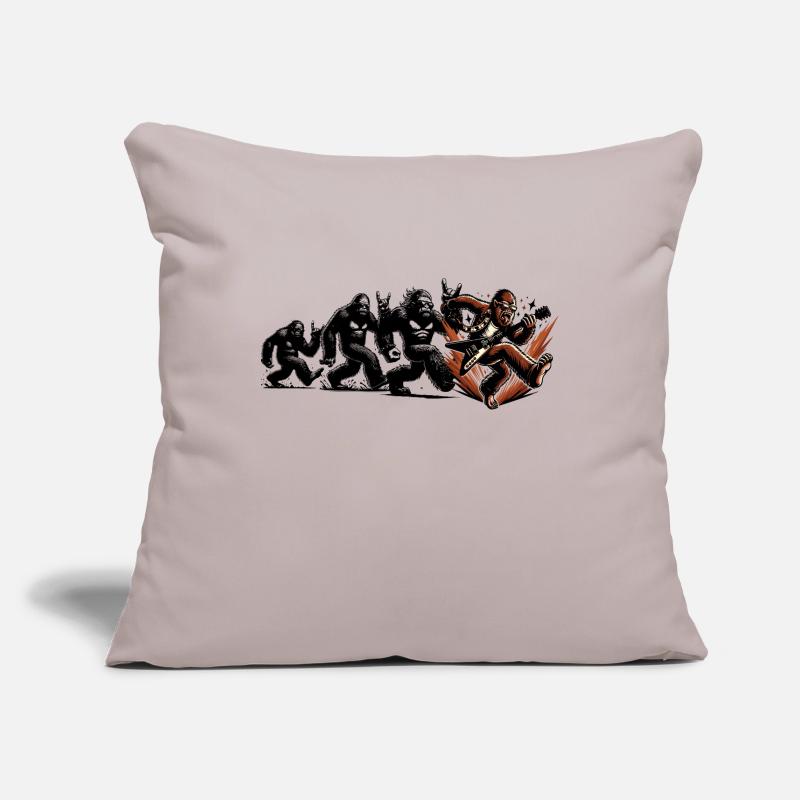 Bigfoot guitariste Evolution Walk Housse de coussin décorative 45 x 45 cm